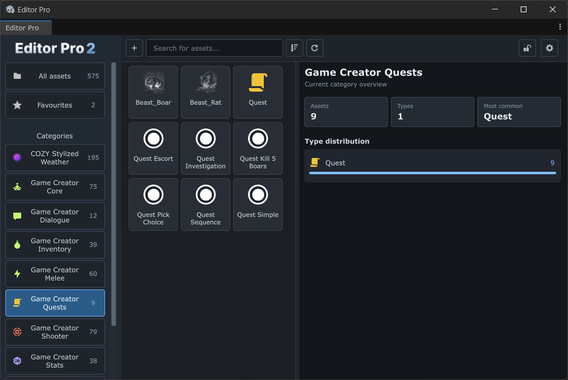 Editor Pro 2 grid browser